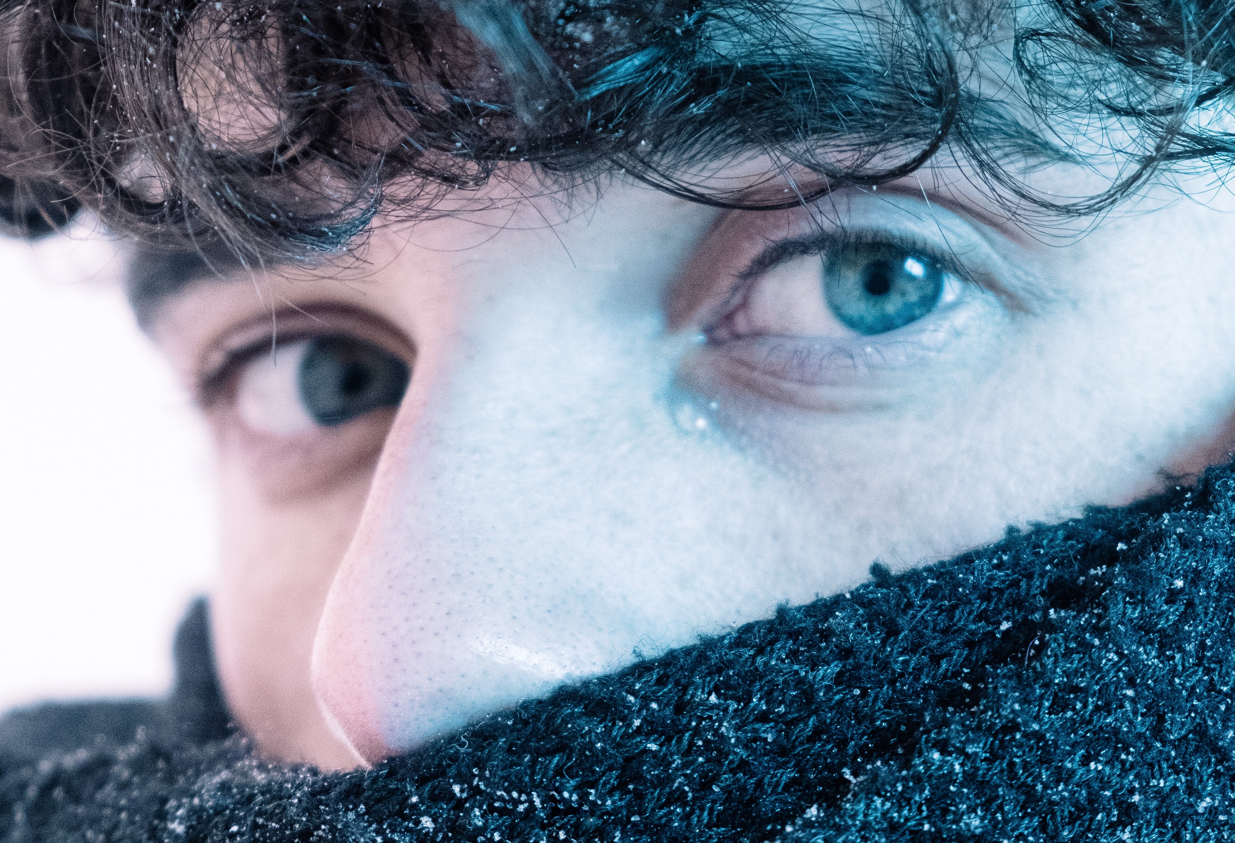 Close up of young man crying